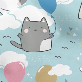 Blue Sky And White Clouds Kitt Micro Fleece