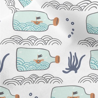 Ocean Ship In A Bottle Micro Fleece