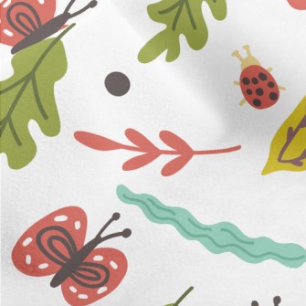 Butterfly Ladybug Leaf Micro Fleece