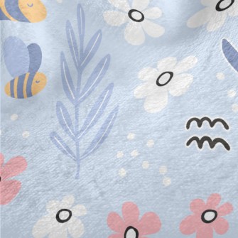 Garden Bees Flying Minky