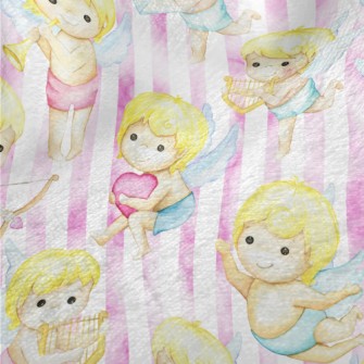 Watercolor Cupid Minky