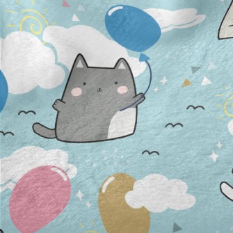 Blue Sky And White Clouds Kitt Minky