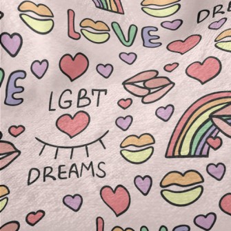 Rainbow Lips Dream Minky