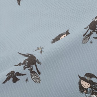 Flying Witch Cat Crow Piqué
