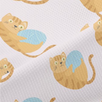 Striped Cat Yarn Ball Piqué