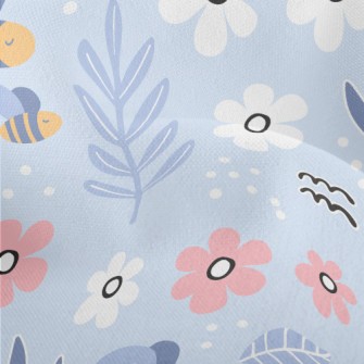 Garden Bees Flying Lightweight Performance Linen
