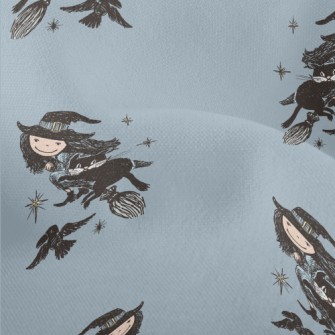 Flying Witch Cat Crow Lightweight Performance Linen