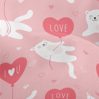 Kitten I Love You Balloon Lightweight Performance Linen
