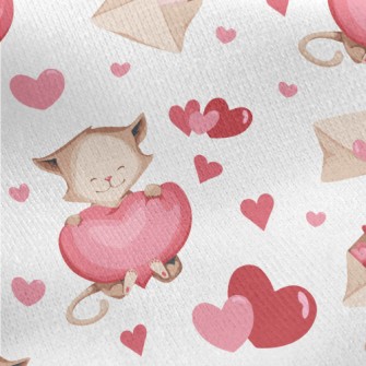Love Envelope Cat Jersey Backed Fleece
