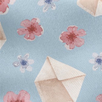 Watercolor Envelope Plum Bloss Jersey Backed Fleece