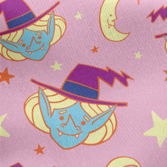 Crescent Moon Wicked Witch Jersey Backed Fleece