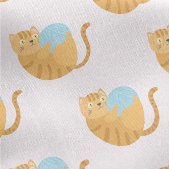 Striped Cat Yarn Ball Jersey Backed Fleece