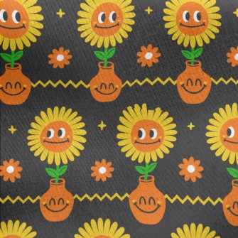 Big Eyes Sunflower Jersey Backed Fleece