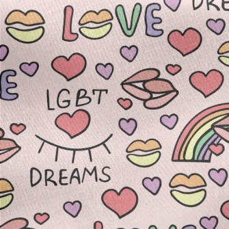 Rainbow Lips Dream Jersey Backed Fleece