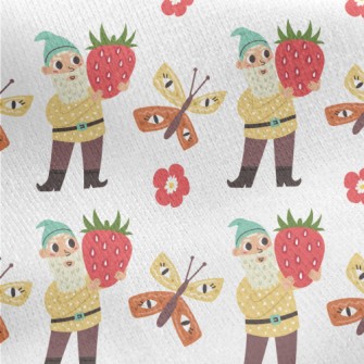 Old Man And Strawberries Jersey Backed Fleece
