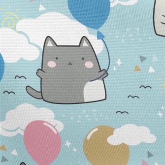 Blue Sky And White Clouds Kitt Pongee