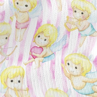 Watercolor Cupid Stretch Jersey