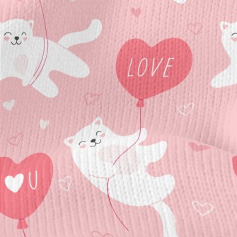 Kitten I Love You Balloon Stretch Jersey