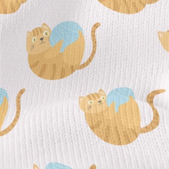 Striped Cat Yarn Ball Stretch Jersey