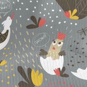 Cuckoo Chicks Breaking Eggs Stretch Jersey