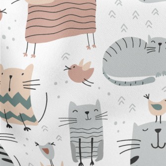 Smiling Cat Lightweight Cotton Poplin