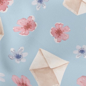 Watercolor Envelope Plum Bloss Lightweight Cotton Poplin