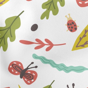 Butterfly Ladybug Leaf Lightweight Cotton Poplin