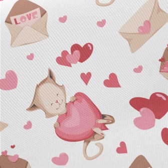 Love Envelope Cat Midweight Cotton Poplin
