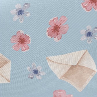 Watercolor Envelope Plum Bloss Midweight Cotton Poplin