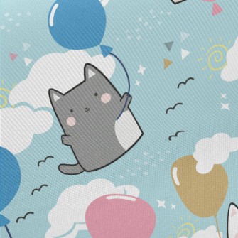 Blue Sky And White Clouds Kitt Midweight Cotton Poplin