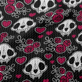 Skull And Roses Birdseye Piqué