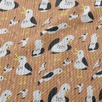 Cute And Lively Seagull Birdseye Piqué