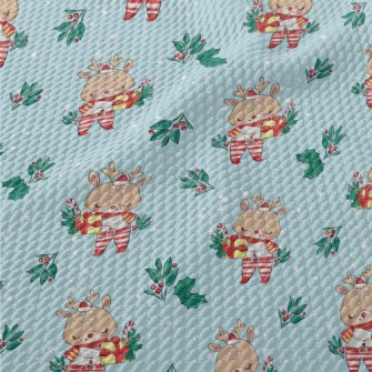 Christmas Reindeer Holding Gif Birdseye Piqué