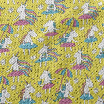 Elegant Long Hair Unicorn Birdseye Piqué