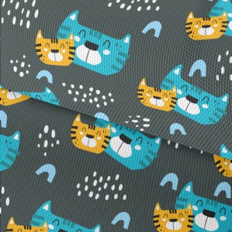 Smiling Cat Family Waterproof Oxford