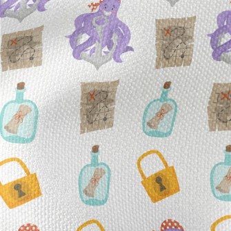 Octopus Pirate Treasure Map Waterproof Canvas