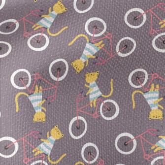 Kitten Riding A Bicycle Waterproof Canvas