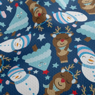 Christmas Tree Reindeer Snowma Athletic Mesh Flat Back
