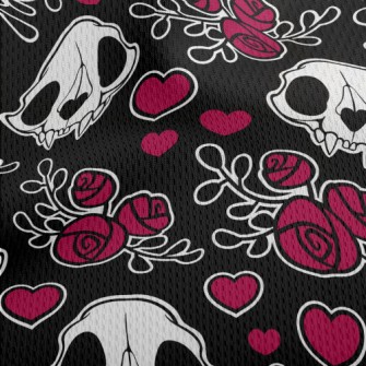 Skull And Roses Athletic Mesh Flat Back