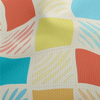 Colorful Geometric Mosaic Athletic Mesh Flat Back
