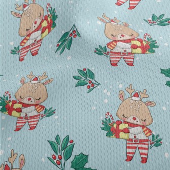 Christmas Reindeer Holding Gif Athletic Mesh Flat Back