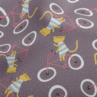 Kitten Riding A Bicycle Athletic Mesh Flat Back