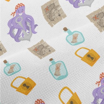 Octopus Pirate Treasure Map Performance Linen