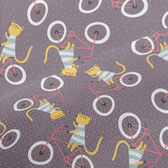 Kitten Riding A Bicycle Performance Linen