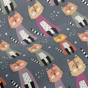 Cute Sitting Cat Performance Linen