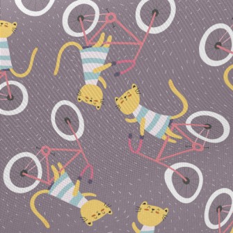 Kitten Riding A Bicycle Twill