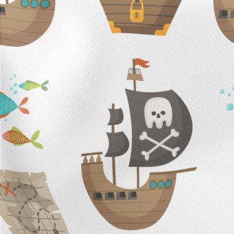 Pirate Ship Treasure Chest Stretch Ponte