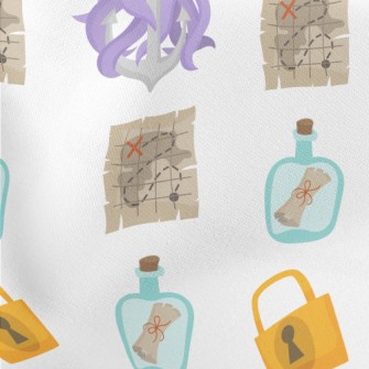 Octopus Pirate Treasure Map Stretch Ponte