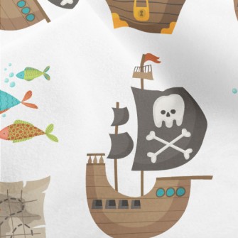 Pirate Ship Treasure Chest Micro Fleece