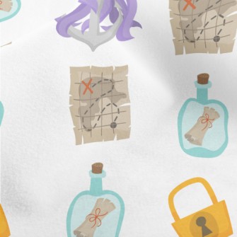 Octopus Pirate Treasure Map Micro Fleece